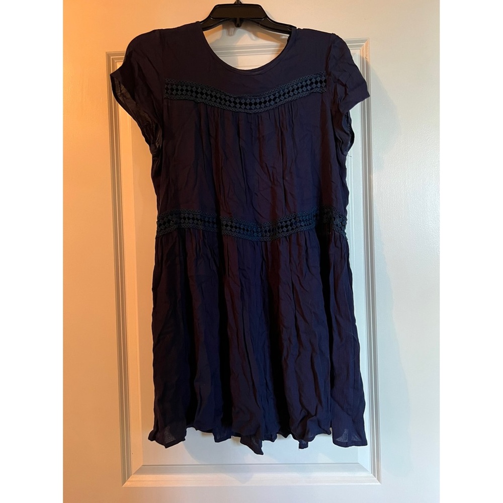 SHEIN NAVY RUFFLE DRESS